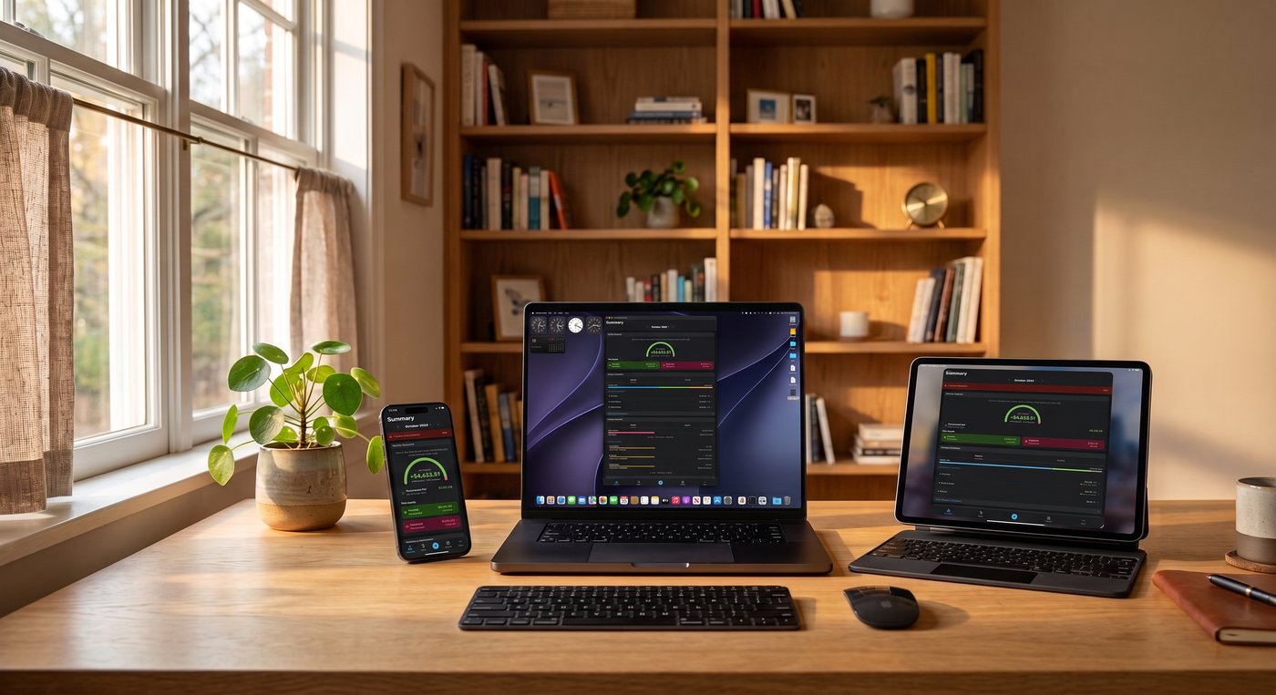 Savvy Expense Pro running on iPhone, iPad, and Mac simultaneously